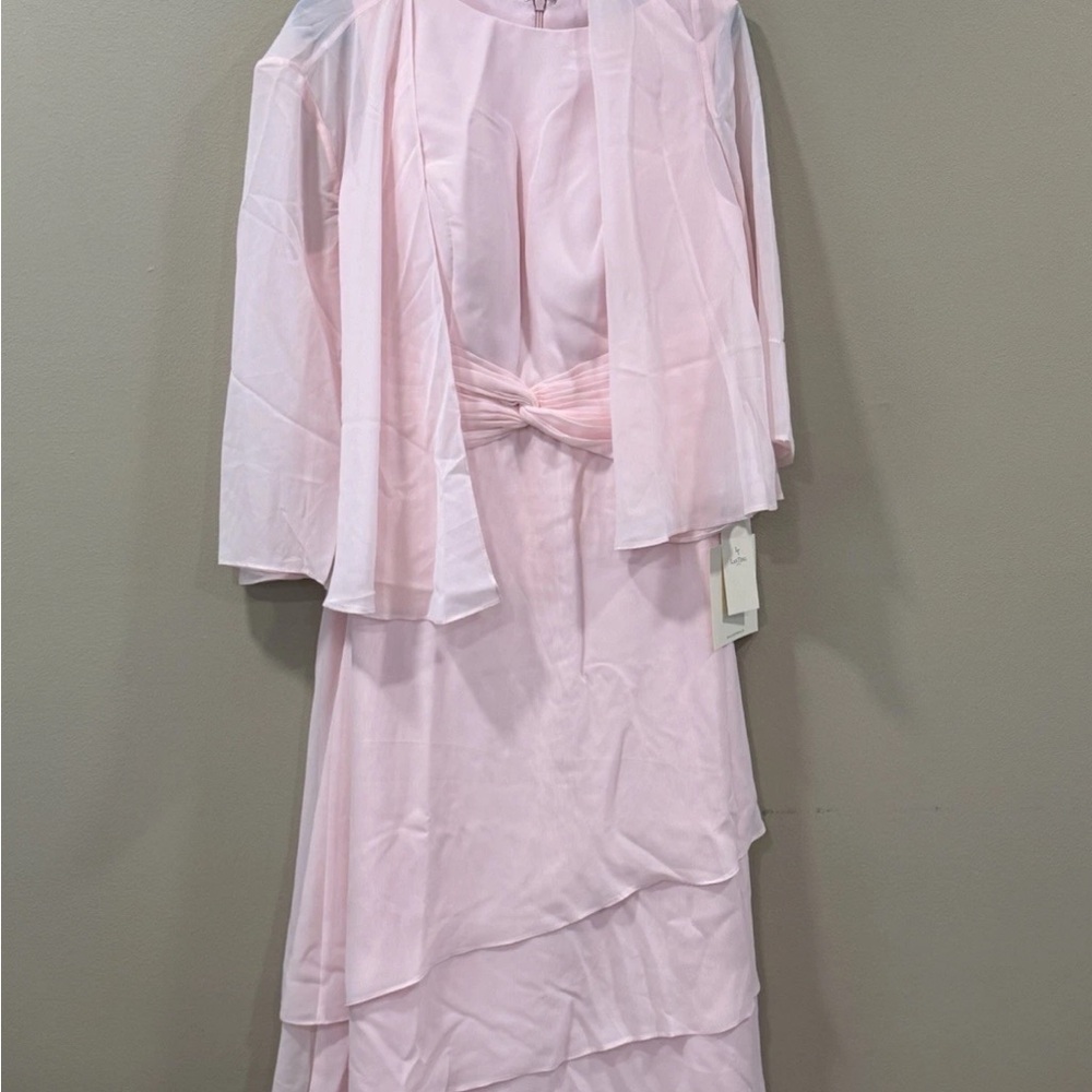 Elegant Pink Layered Midi Dress